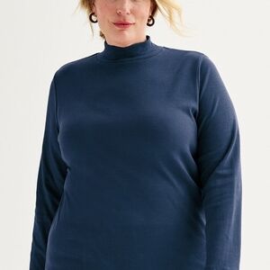 Women Navy Blue Mockneck..NWT
